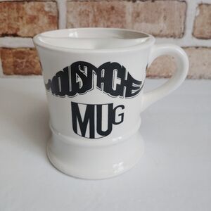 Mustache Mug Ceramic Black White Vintage Collectable